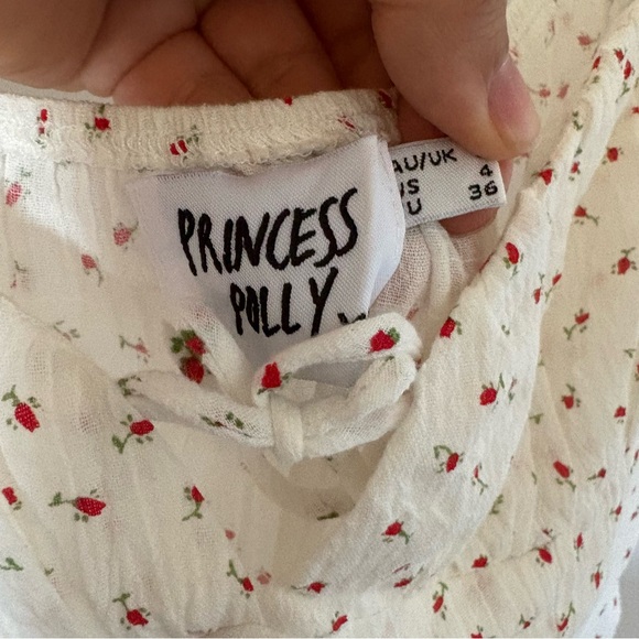 Princess Polly Natalina White Rose Floral Mini Dress Sundress Summer Size 4 - Picture 11 of 13